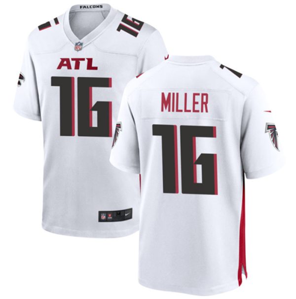 Men's Atlanta Falcons #16 Scott Miller White Limited Stitched Football Game Jersey - Custom Name