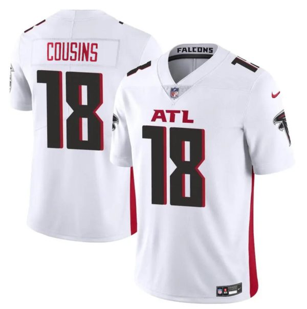 Men's Atlanta Falcons #18 Kirk Cousins White Vapor Untouchable Limited Stitched Football Jersey - Custom Name