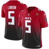 Men's Atlanta Falcons #5 Drake London RedBlack 2023 F.U.S.E. With John Madden Patch Vapor Limited Stitched Football Jersey - Custom Name