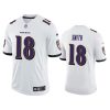 Men's Baltimore Ravens #18 Roquan Smith White Game Jersey - Custom Name