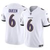 Men's Baltimore Ravens #6 Patrick Queen White 2023 F.U.S.E. Vapor Limited Football Jersey - Custom Name