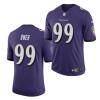 Men's Baltimore Ravens #99 Jayson Oweh Purple NFL 2021 Draft Vapor Untouchable Limited Stitched Jersey - Custom Name