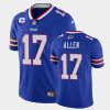 Men's Buffalo Bills #17 Josh Allen 2022 Royal With 4-star C Patch Vapor Untouchable Limited Stitched Jersey - Custom Name