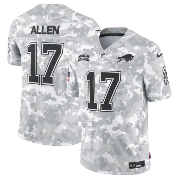 Men's Buffalo Bills #17 Josh Allen 2024 F.U.S.E Arctic Camo Salute to Service Limited Stitched Football Jersey - Custom Name