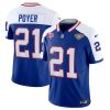 Men's Buffalo Bills #21 Jordan Poyer BlueWhite 2023 F.U.S.E. 75th Anniversary Throwback Vapor Untouchable Limited Stitched Jersey - Custom Name