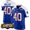 Men's Buffalo Bills #40 Von Miller BlueWhite 2023 F.U.S.E. AFC East Champions With 4-star C Ptach Stitched Football Jersey - Custom Name