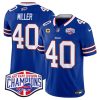 Men's Buffalo Bills #40 Von Miller Royal F.U.S.E. 2024 AFC East Division Champions With 4-star C Ptach Vapor Limited Stitched Football Jersey - Custom Name