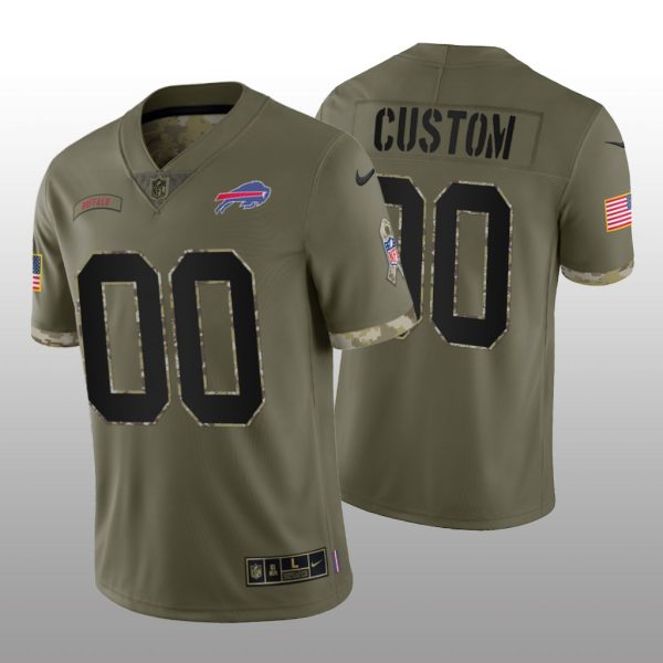 Men's Buffalo Bills ACTIVE PLAYER Custom Olive 2022 Salute To Service Limited Stitched Jersey - Custom Name
