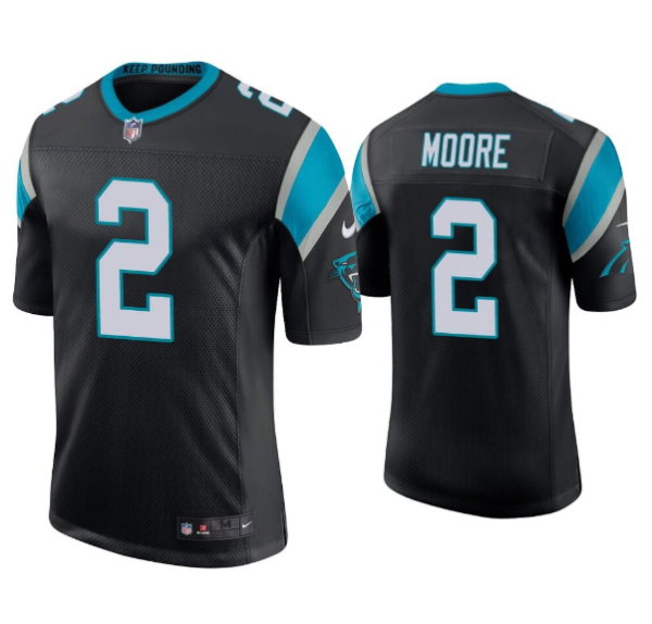 Men's Carolina Panthers #2 D.J Moore Black Vapor Untouchable Limited Stitched Jersey - Custom Name