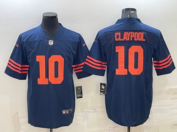 Men's Chicago Bears #10 Chase Claypool Navy Color Rush Limited Stitched Football Jersey - Custom Name