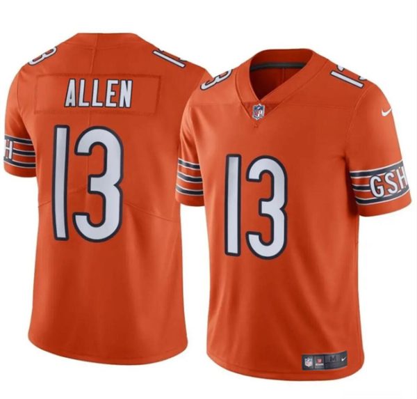 Men's Chicago Bears #13 Keenan Allen Orange Vapor Stitched Football Jersey - Custom Name