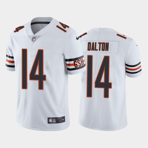 Men's Chicago Bears #14 Andy Dalton White NFL Vapor untouchable Limited Stitched Jersey - Custom Name