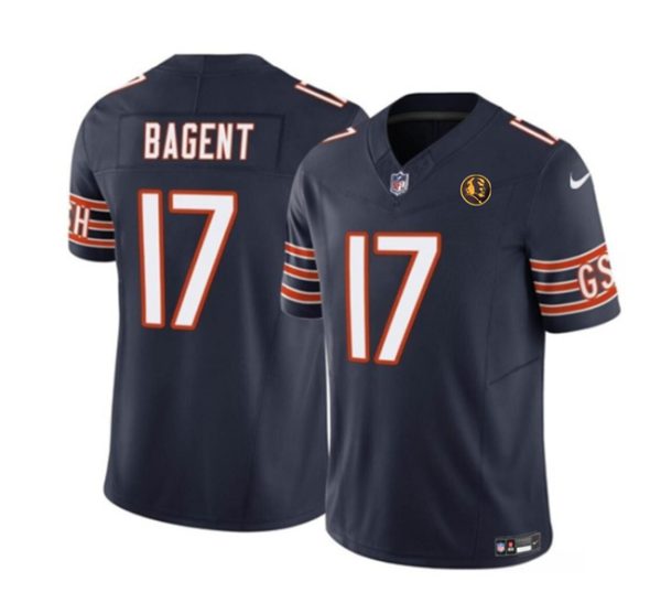 Men's Chicago Bears #17 Tyson Bagent Navy 2023 F.U.S.E. With John Madden Patch Vapor Limited Stitched Football Jersey - Custom Name