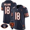 Men's Chicago Bears #18 Caleb Williams Navy F.U.S.E. With Illinois and No. 51 Patch Stitched Football Jersey - Custom Name