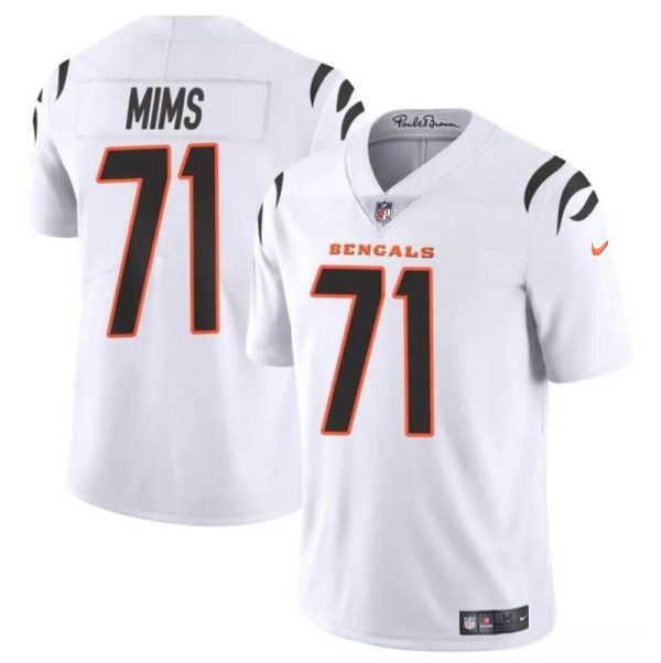 Men's Cincinnati Bengals #71 Amarius Mims White 2024 Draft Vapor Untouchable Limited Stitched Jersey - Custom Name