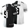 Men's Cincinnati Bengals #9 Joe Burrow Black & White NFL Split Limited Stitched Jersey - Custom Name