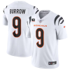 Men's Cincinnati Bengals #9 Joe Burrow White With 4-Star C Patch Vapor Untouchable Limited Stitched Jersey - Custom Name