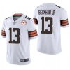 Men's Cleveland Browns #13 Odell Beckham Jr. 2021 White NFL 75th Anniversary Vapor Untouchable Limited Stitched Jersey - Custom Name