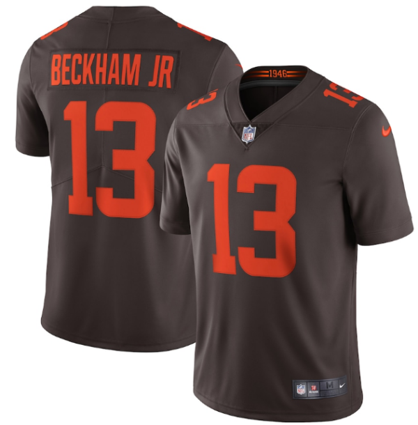 Men's Cleveland Browns #13 Odell Beckham Jr. New Brown Alternate Vapor Untouchable Limited NFL Stitched Jersey - Custom Name