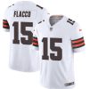 Men's Cleveland Browns #15 Joe Flacco White 2023 F.U.S.E. Vapor Limited Stitched Football Jersey - Custom Name