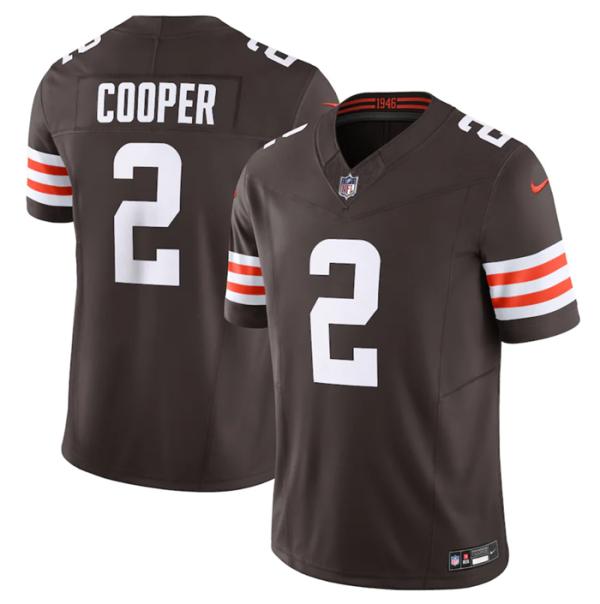 Men's Cleveland Browns #2 Amari Cooper Brown 2023 F.U.S.E. Vapor Untouchable Limited Stitched Jersey - Custom Name