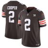 Men's Cleveland Browns #2 Amari Cooper Brown 2023 F.U.S.E. With Jim Brown Memorial Patch Vapor Untouchable Limited Stitched Jersey - Custom Name