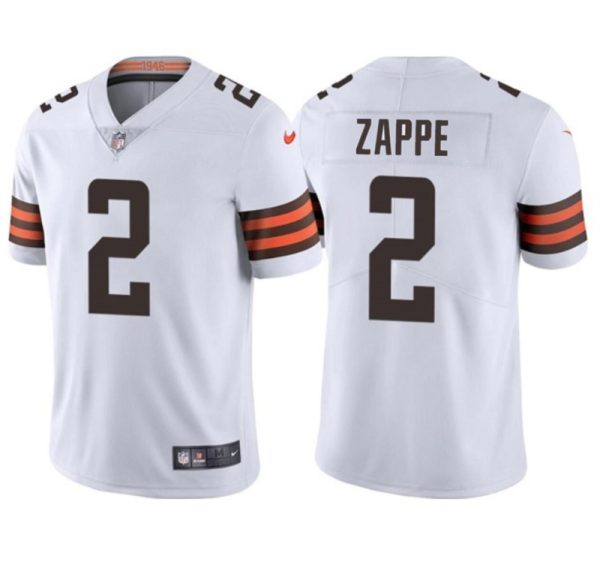Men's Cleveland Browns #2 Bailey Zappe White Vapor Limited Stitched Football Jersey - Custom Name