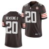 Men's Cleveland Browns #20 Greg Newsome II 2021 Brown NFL 75th Anniversary Vapor Untouchable Limited Stitched Jersey - Custom Name