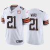 Men's Cleveland Browns #21 Denzel Ward 2021 White NFL 75th Anniversary Vapor Untouchable Limited Stitched Jersey - Custom Name