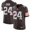 Men's Cleveland Browns #24 Nick Chubb 2022 Brown With 1-star C Patch Vapor Untouchable Limited Stitched Jersey - Custom Name