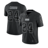 Men's Cleveland Browns #24 Nick Chubb Black Reflective Stitched Jersey - Custom Name