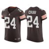 Men's Cleveland Browns #24 Nick Chubb Brown Elite Stitched Jersey - Custom Name