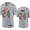 Men's Cleveland Browns #24 Nick Chubb Grey Atmosphere Fashion Stitched Game Jersey - Custom Name
