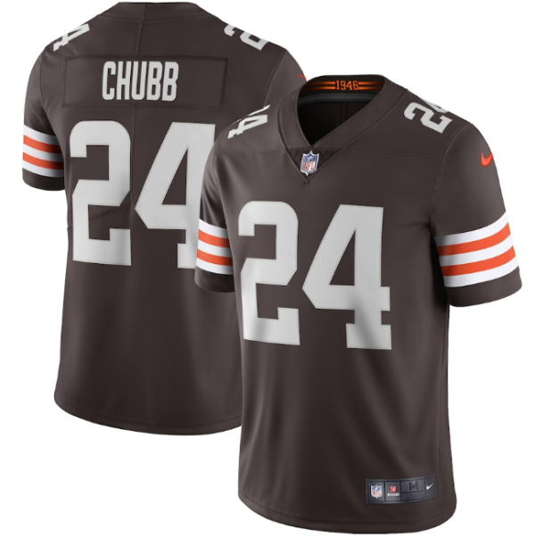 Men's Cleveland Browns #24 Nick Chubb New Brown Vapor Untouchable Limited NFL Stitched Jersey - Custom Name