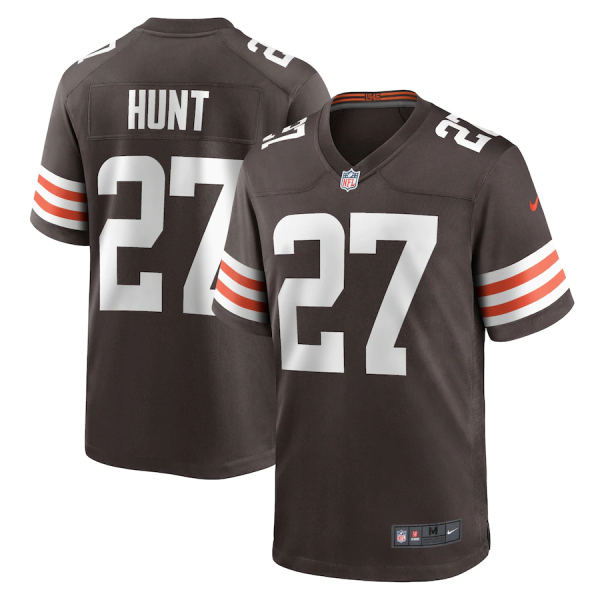 Men's Cleveland Browns #27 Kareem Hunt Brown Vapor Untouchable Limited Stitched Jersey - Custom Name