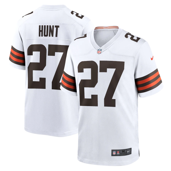 Men's Cleveland Browns #27 Kareem Hunt White Vapor Untouchable Limited Stitched Jersey - Custom Name