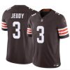 Men's Cleveland Browns #3 Jerry Jeudy Brown 2023 F.U.S.E. Vapor Limited Stitched Football Jersey - Custom Name