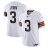 Men's Cleveland Browns #3 Jerry Jeudy White Vapor Limited Stitched Football Jersey - Custom Name