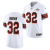 Men's Cleveland Browns #32 Jim Brown White 1946 Collection Vapor Stitched Football Jersey - Custom Name