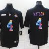 Men's Cleveland Browns #4 Deshaun Watson Black Crucial Catch Limited Stitched Jersey - Custom Name
