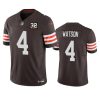 Men's Cleveland Browns #4 Deshaun Watson Brown 2023 F.U.S.E. With Jim Brown Memorial Patch Vapor Untouchable Limited Stitched Jersey - Custom Name