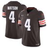 Men's Cleveland Browns #4 Deshaun Watson Brown 2024 F.U.S.E. With 2-Star C Patch Vapor Untouchable Limited Stitched Jersey - Custom Name