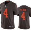 Men's Cleveland Browns #4 Deshaun Watson Brown Color Rush Vapor Untouchable Limited Stitched Jersey - Custom Name