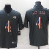 Men's Cleveland Browns #4 Deshaun Watson Grey Salute To Service USA Flag Fashion Limited Stitched Jersey - Custom Name
