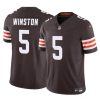 Men's Cleveland Browns #5 Jameis Winston Brown 2023 F.U.S.E Vapor Limited Stitched Football Jersey - Custom Name