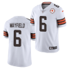 Men's Cleveland Browns #6 Baker Mayfield 2021 White NFL 75th Anniversary Vapor Untouchable Limited Stitched Jersey - Custom Name