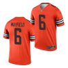 Men's Cleveland Browns #6 Baker Mayfield Orange Inverted Legend Jersey - Custom Name