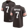 Men's Cleveland Browns #7 Dustin Hopkins Brown Stitched Game Football Jersey - Custom Name