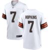 Men's Cleveland Browns #7 Dustin Hopkins White Stitched Game Football Jersey - Custom Name