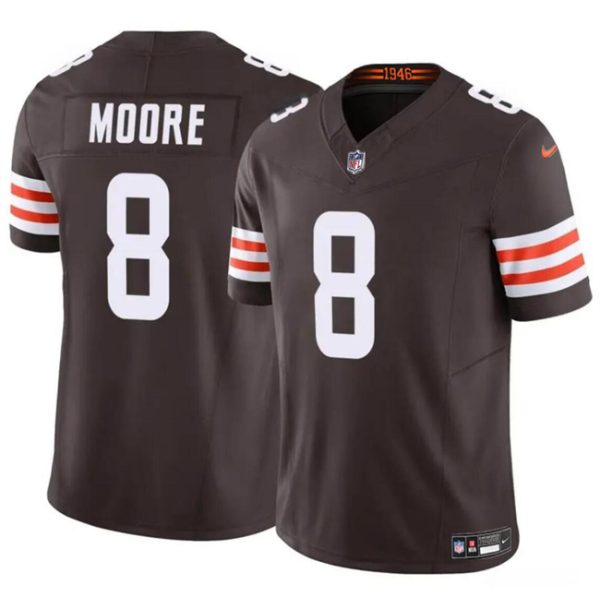 Men's Cleveland Browns #8 Elijah Moore Brown 2023 F.U.S.E Vapor Limited Stitched Football Jersey - Custom Name